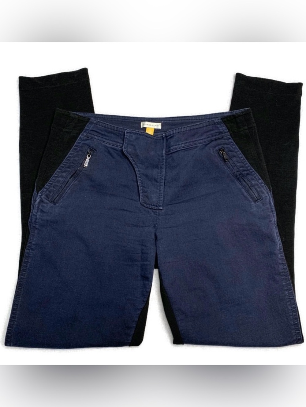 ANTHROPOLOGIE Leifsdottir Blue and Black Skinny Pants Size 6